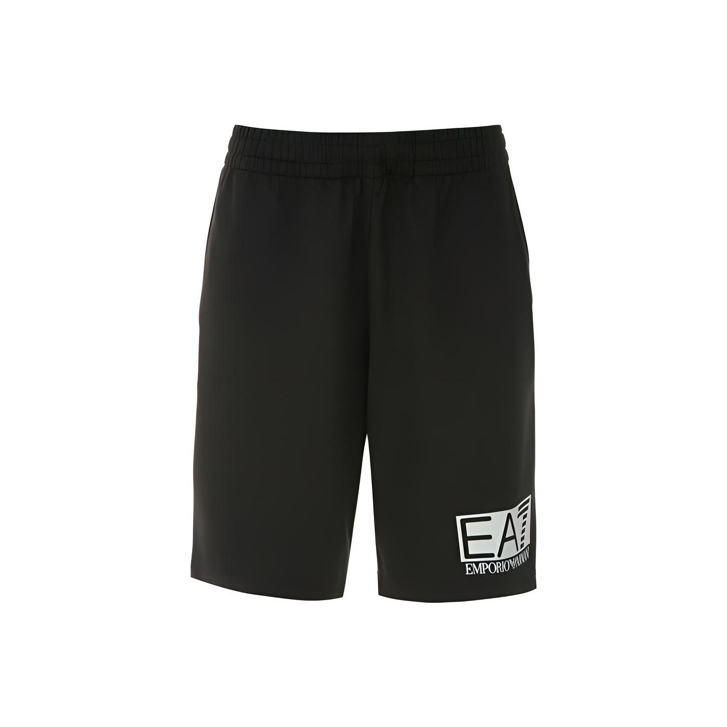 Emporio Armani EA7 SS20 Однотонные хлопковые повседневные шорты с принтом Мужские шорты Черный 3GPS73-J05Z-1200 XL