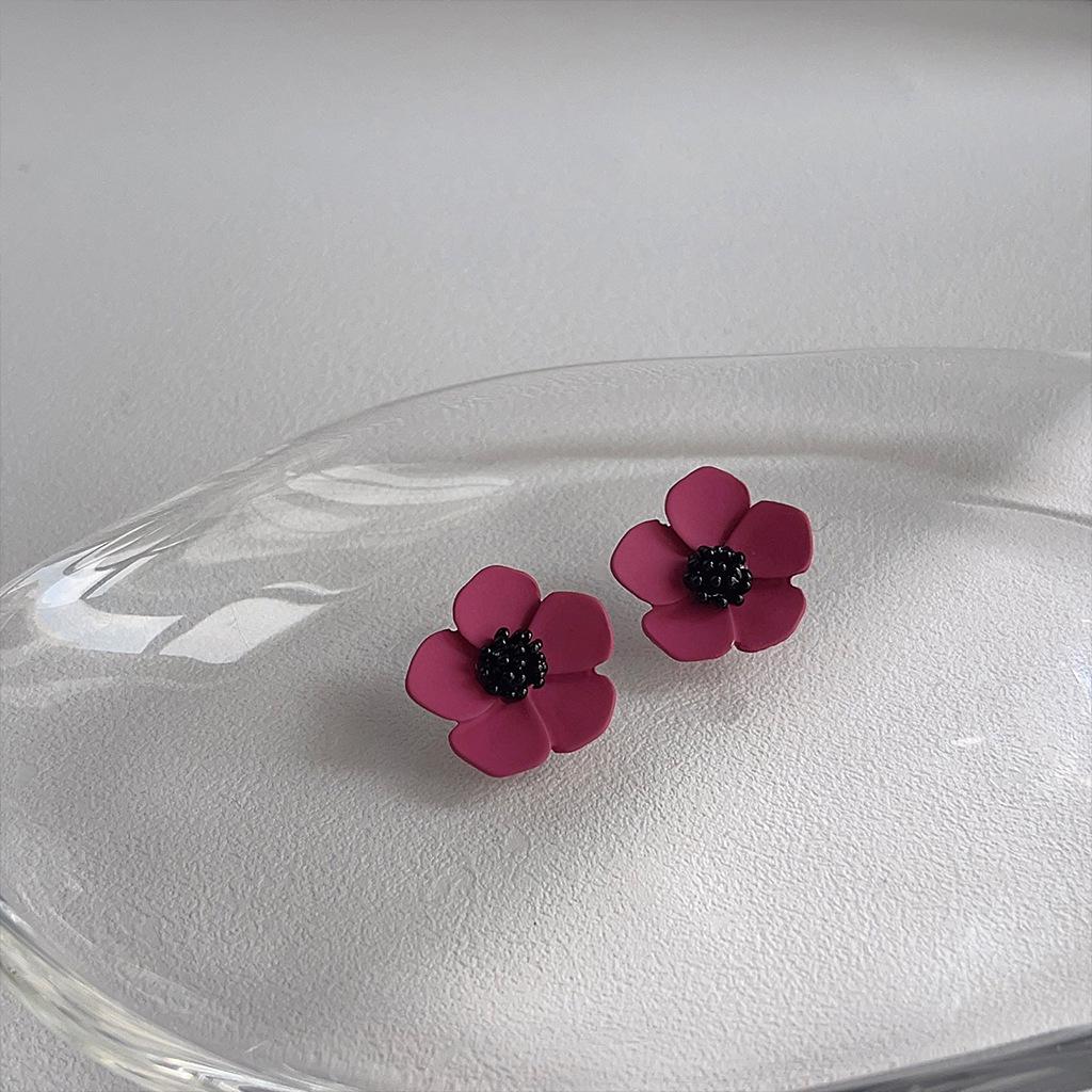 Wumeizijiang Koreanische Lackierte Blumen-Ohrringe für Damen - Süße, Einzigartige und Elegante Accessoires für einen Strahlenden Look