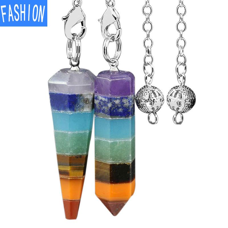 7-lagiger Halbedelstein-Regenbogen-Anhänger, spirituelle Schaukel, Yoga-Säule, kreative spirituelle Schaukel, beliebter Schmuck