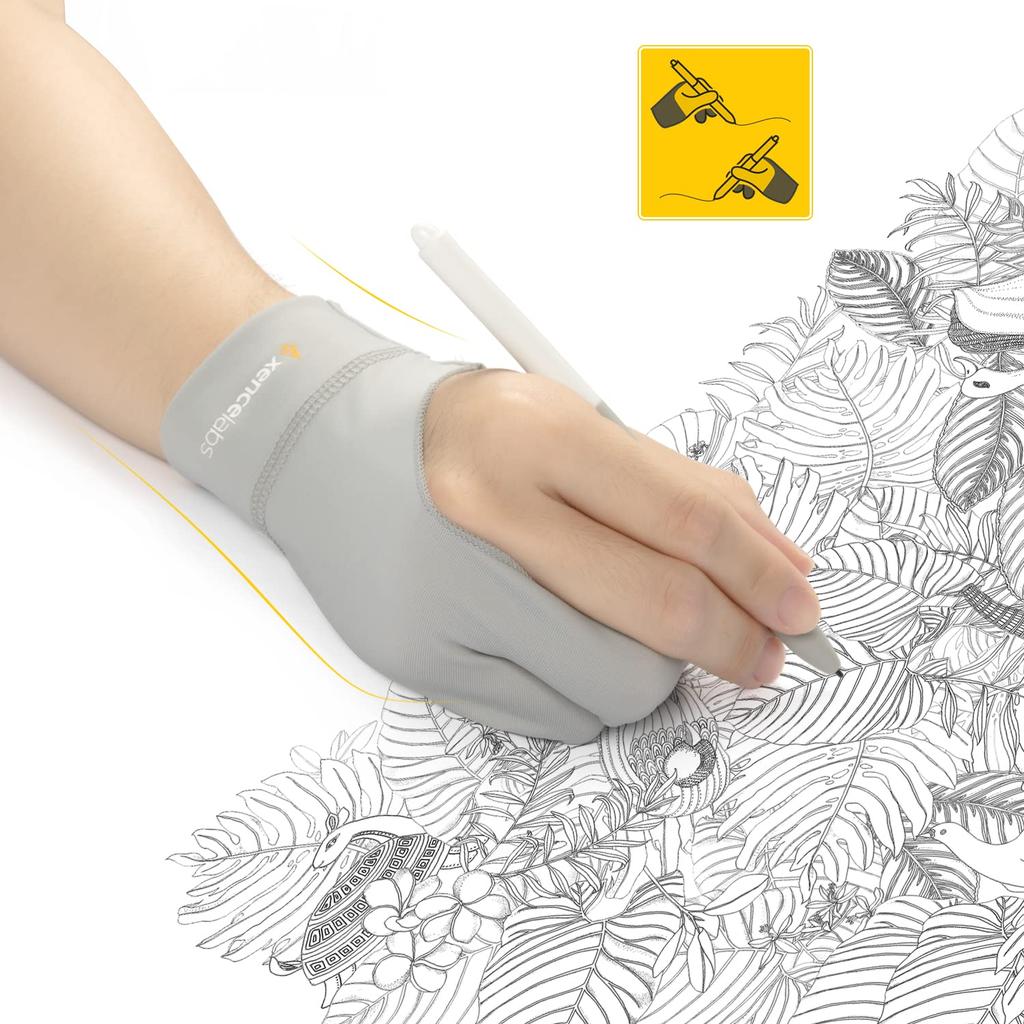 XENCELABS x Çizim için ve Gri İki Parmaklı Eldivenler, Büyük, 9.4cm 22.3cm, Boyama, XMCLGLG,