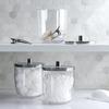 Clear Covered Jar Set with Chrome Knob Lid 3-Piece Storage Containers Bathroom Vanity Hair Accessories Jewelry Cotton Swabs