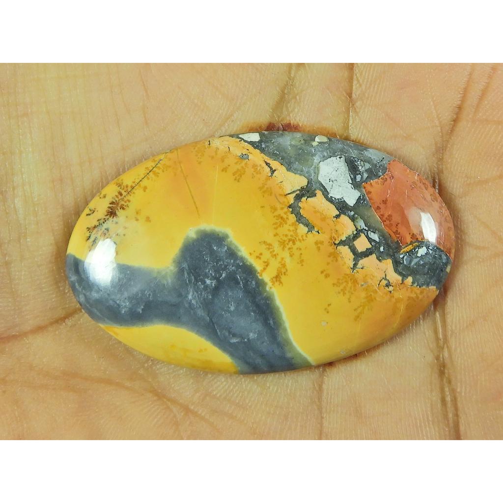 27X40X05MM Natural Malingano Jasper Oval Cabochon Loose Gemstone 62Cts. SK-4701