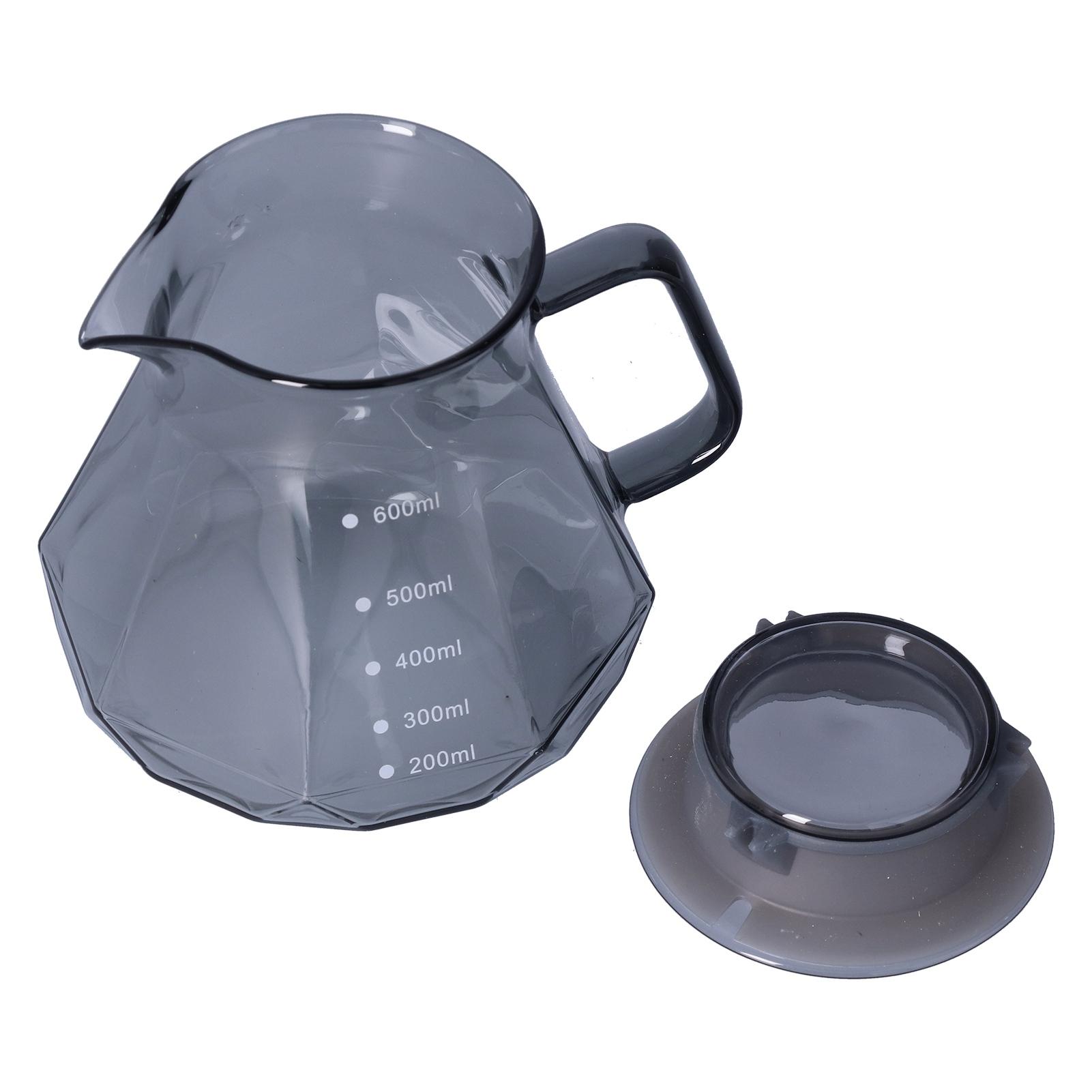 Konnwei Black Coffee Kettle Heat Resistant Coffee Sharing Pot Transparent Glass Tea Pot For Kitchen Home600ml