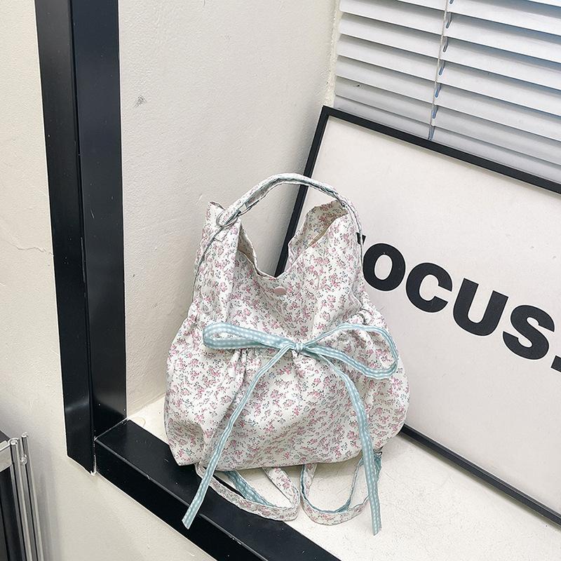 

Spring floral backpack ins wind 2025 new Korean bucket bag women s large-capacity commuter shoulder bag