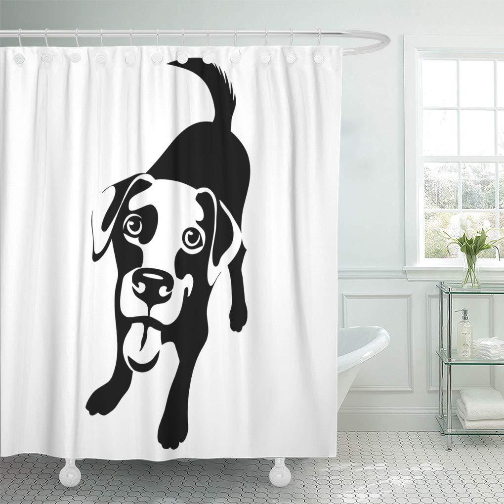 Buy Black Cartoon of Labrador Retriever Dog Lab Nose Puppy Shower