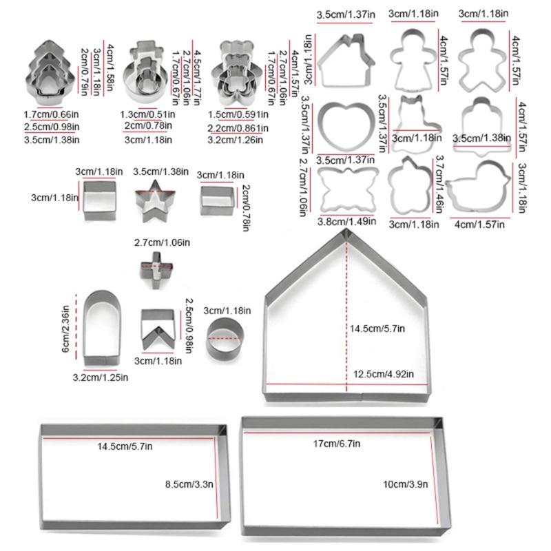 Stainless Steel Christmas Baking Accessories Gingerbreads House Biscuit Molds J0MC