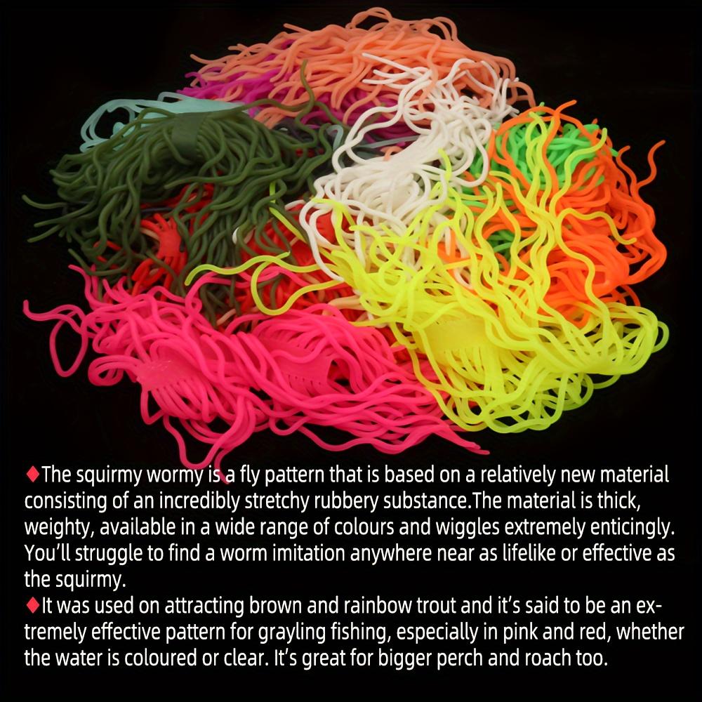 60 strands/PC Fshing Lures Soft Worm Body Squirmy Wormy Fly Tying Material San Juan Worm Earthworm Baits for Trout S