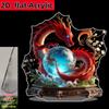 2D Flat Fire Dragon Holding A Ball Acrylic Desktop Decoration, Suitable for Wall Decoration, Porch, Room, Villa, Accents Home, Hallway, or Workplace -