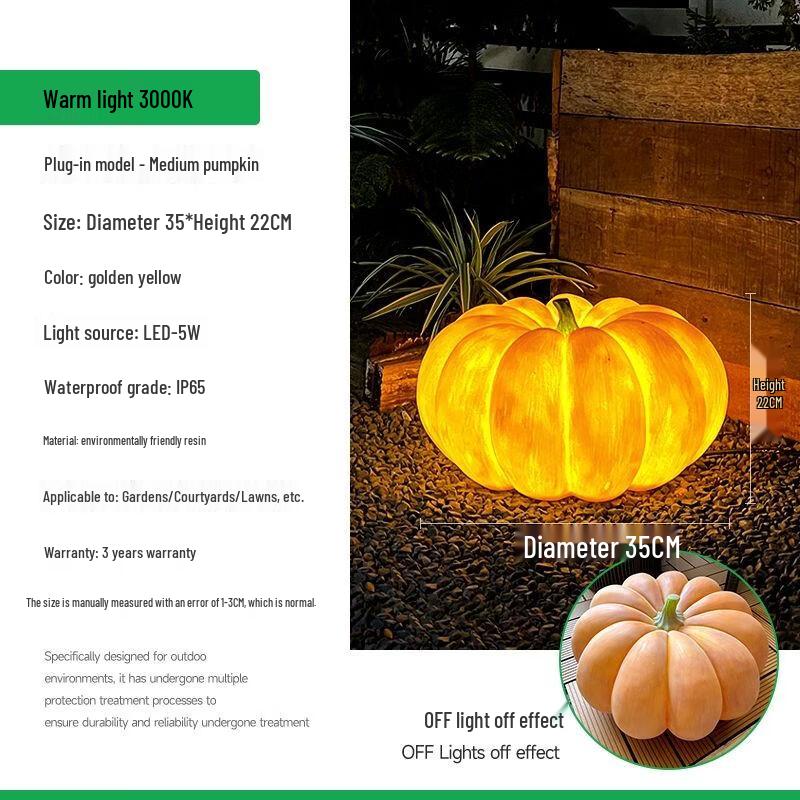 Outdoor Rechargeable Pumpkin Garden Lantern