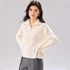JINJU Women's Warm Half-Zip Wool Cashmere Blend Sweater