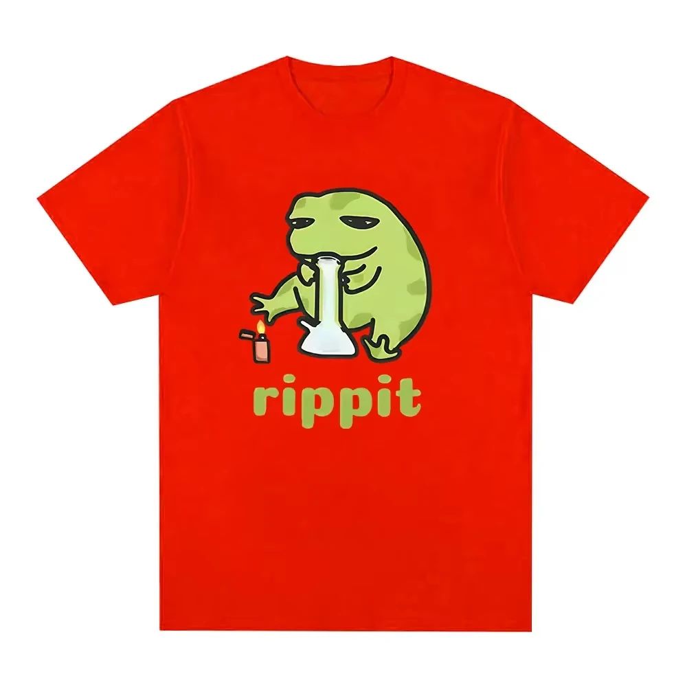 

Fashion Harajuku Breathable Top Funny Rippit Frog Meme Graphic T Shirt Causal Loose Short Sleeve Print Tshirt Streetwear Unisex 4XL