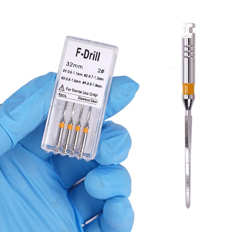 4Pcs/Box Dental Drills Fiber Post Engine Stainless Steel Drill Endodontic Root Canal Files Refills Instrument Dentistry Lab Tool