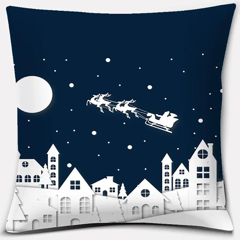 Christmas Themed Pillowcases Car Accessories Office Santa Claus Living Room Sofa Home Pillowcases