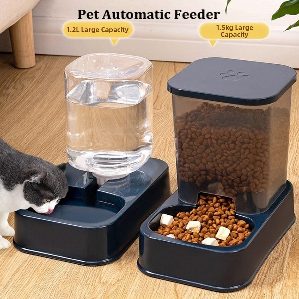 Large Capacity Pet Automatic Feeder Plastic Pet Integrated Food Bowl