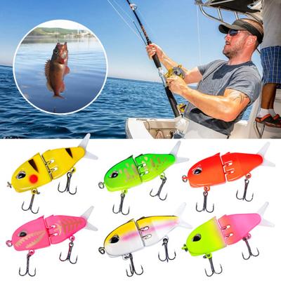 6CM/6.5G Ledat fiskedrag med dubbelkrokar Realistiskt 2-delat swimbait Plast konstbete Sötvatten Saltvatten Abborre Öring Gädda