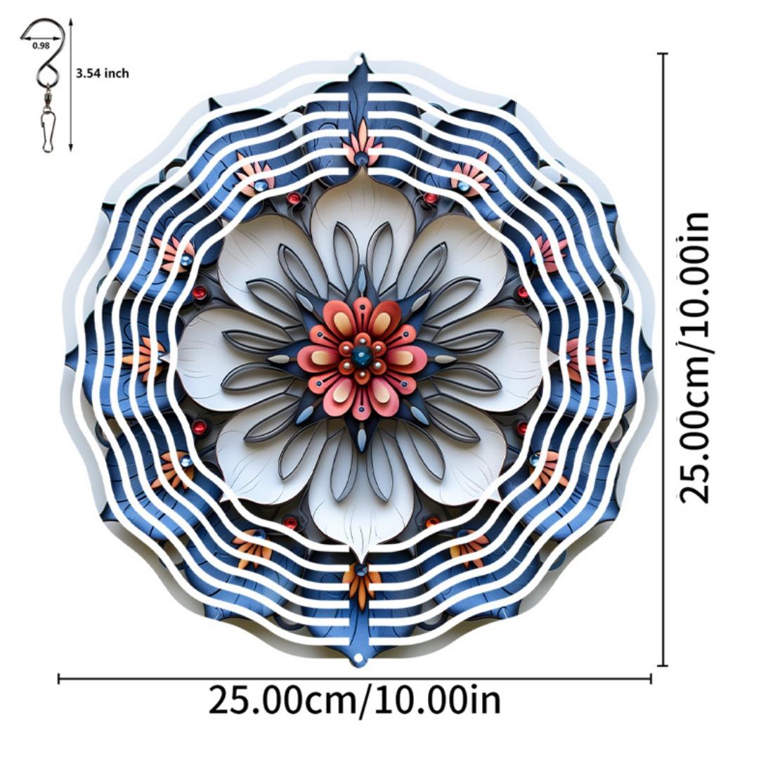 

Мандала Колокольчик ветра - Красочный вращающийся металлический садовый декор, Идеально подходит для патио и уличной эстетики, Идеальный подарок на Рождество или Новый год 01A