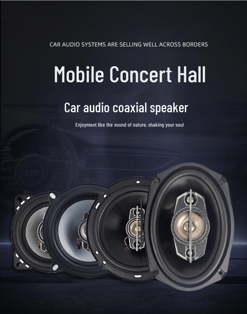 Full-Range Coaxial Car Audio Speaker Set with Tweeter and Subwoofer