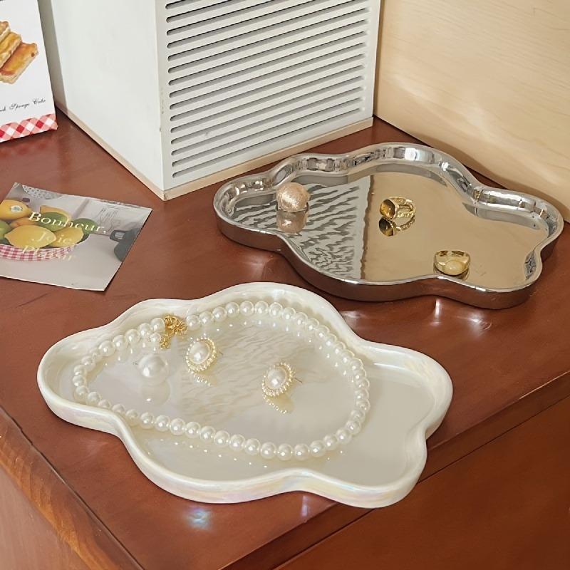 Cloud-shaped ceramic jewelry tray, suitable for women, multi-functional storage,  for storing accessories and small items, ideal for Mother's Day