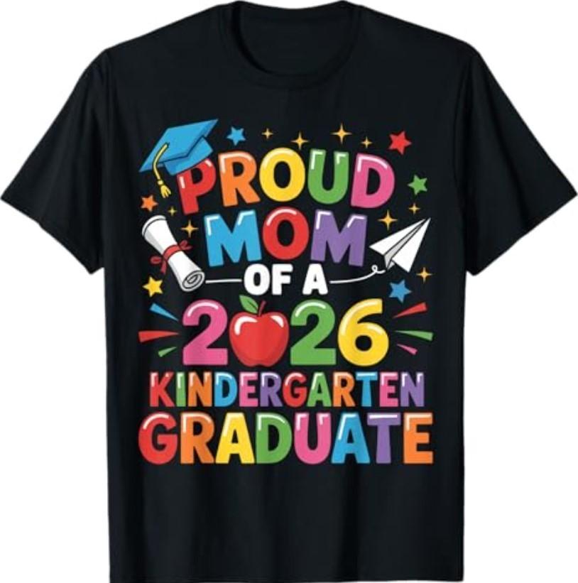 Graduation Proud Mom of 2026 Kindergarten Graduate T-Shirt S разноцветный