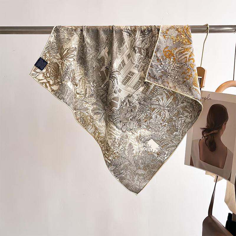 Milings Jungle Print Silk Wool Scarf 65cm