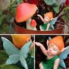 Resin Mushroom Fairy Statue Cartoon Miniature Figurine Sculptures Mushroom Doll Set  Gift