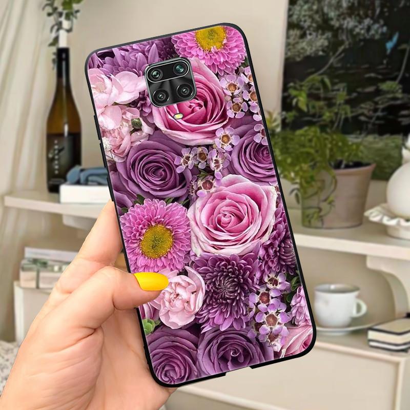For Xiaomi Redmi Note 9 Pro Case Note9 9S Flowers Silicone Soft TPU Back Cover For Xiaomi Redmi Note 9Pro Max Case Coque Fundas