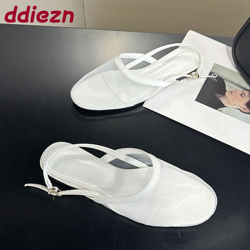 Fashion Fashion Mesh Breathable Ladies Flats With Shoes Shallow Luxury Female Round Toe Flats Sandals Shoes For Women New In Summer