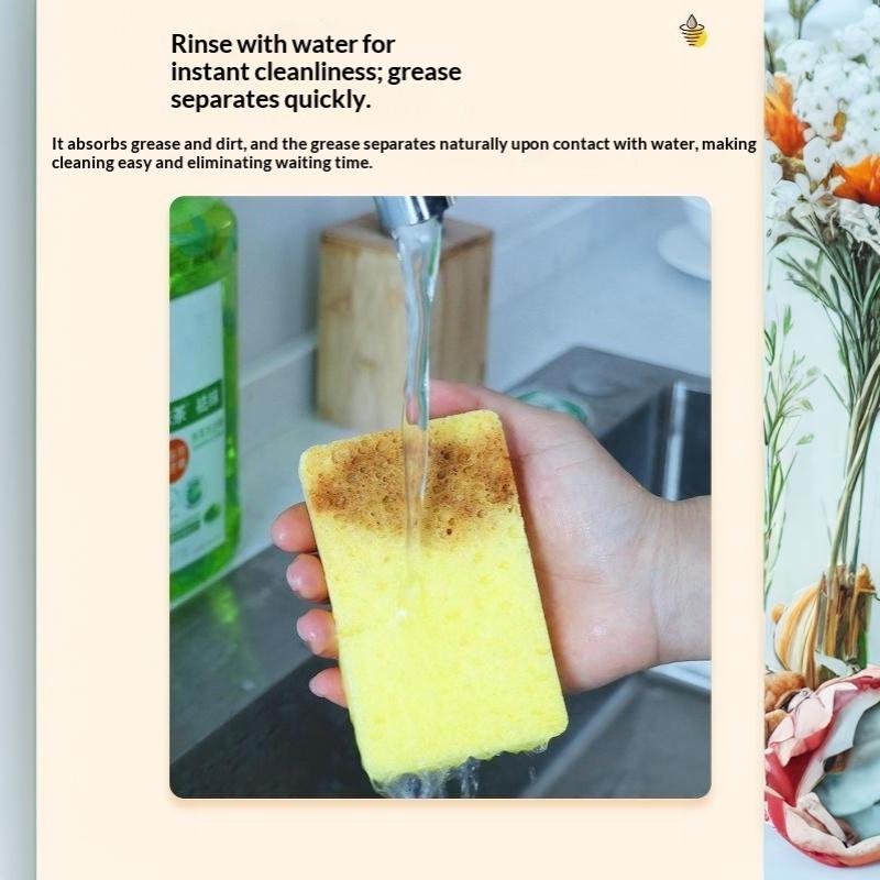 Thickened Wood Pulp Cotton Dishwashing Sponge Cloth Scouring Pad Absorbent Sponge Dishwashing Wipe