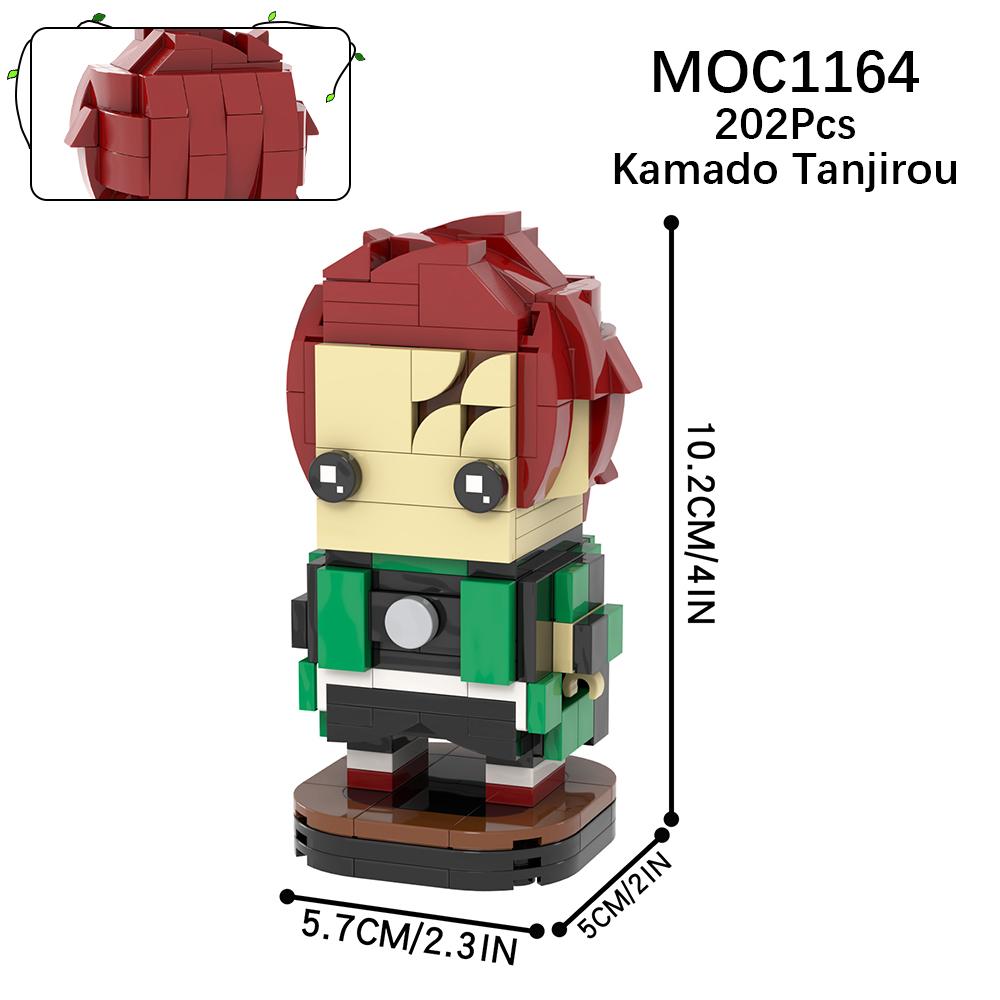 MOC Demon Bricks Anime Figure Slayer Head Tanjirou Mitsuri Inosuke Building Blocks Friends Gift Toys For Children Adult 3D Medol