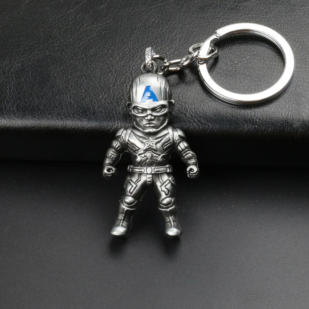 New Avengers Cartoon Spider Man Iron Man Metal Keychain Doll Keyring Bags Accessories Car Key Chain Kids Birthday Gift