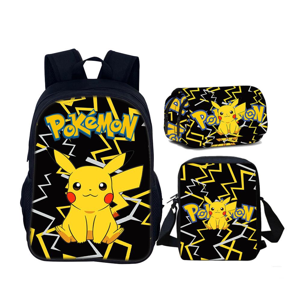 

Pokemon Pikachu Kids Backpack Set With Oxford Fabric For School And Daily Use Style A