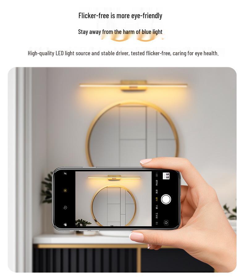 LED Bathroom Mirror & Bedside Lamp - Rotatable Mirror Lighting for Makeup & Art