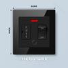 UK Standard 20W Type-C Quick Charge Socket Universal Wall 2Way Light Switch,Black Tempered Glass Double 3pin USB Power Outlet