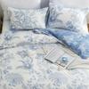 3pcs Deere's Song Blue Quilt Cover Set Three-piece set, soft and comfortable, bedding,100% polyester fiber material