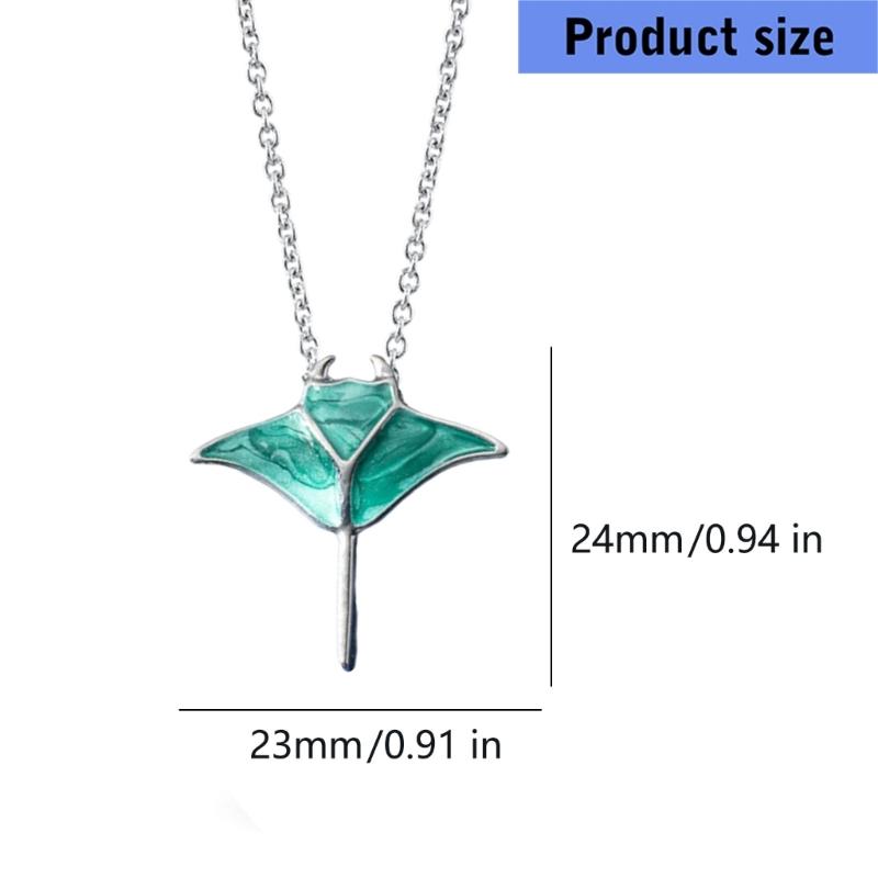 Oceanic Manta Ray Design Alloy Necklace Adjustable 45cm Beach Party Jewelry For Fashion Lovers