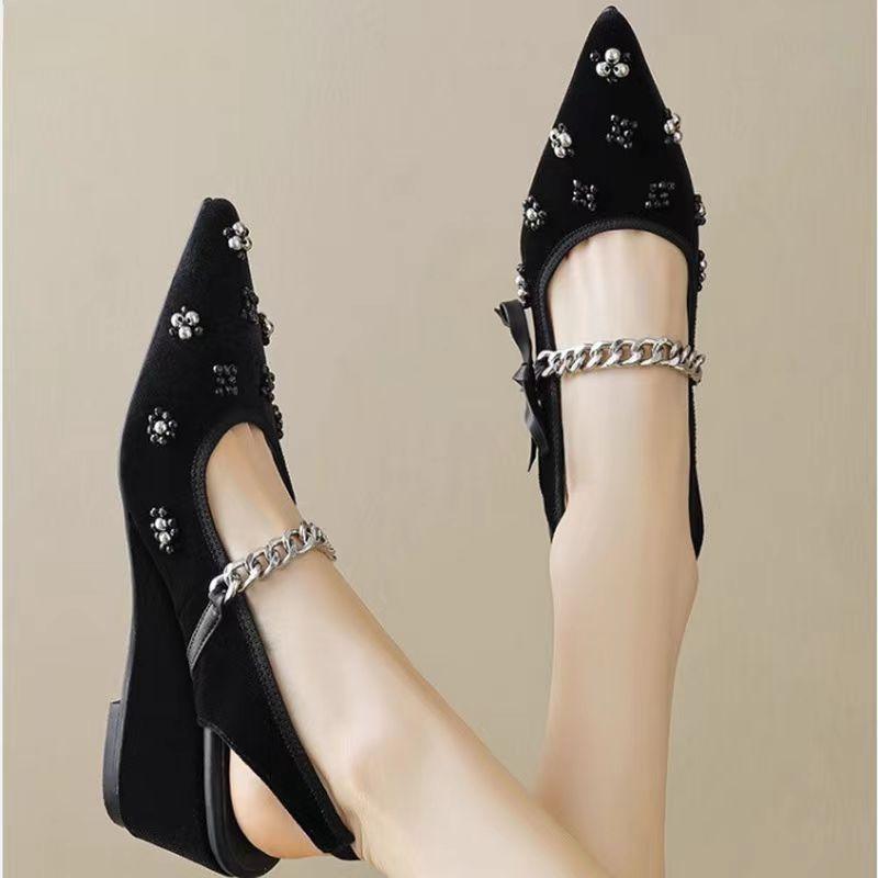 Fashion FHC 2024 New Wedges High Heeled Sandals,Women Summer Shoes,Back Hollow Out,Front Metal Chain,Pointed Toe,Black,Silver,Dropship