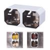 Wall Mounted Spice Box 2 Compartment Integrated Spoon Seasoning Box with Handle for Kitchens