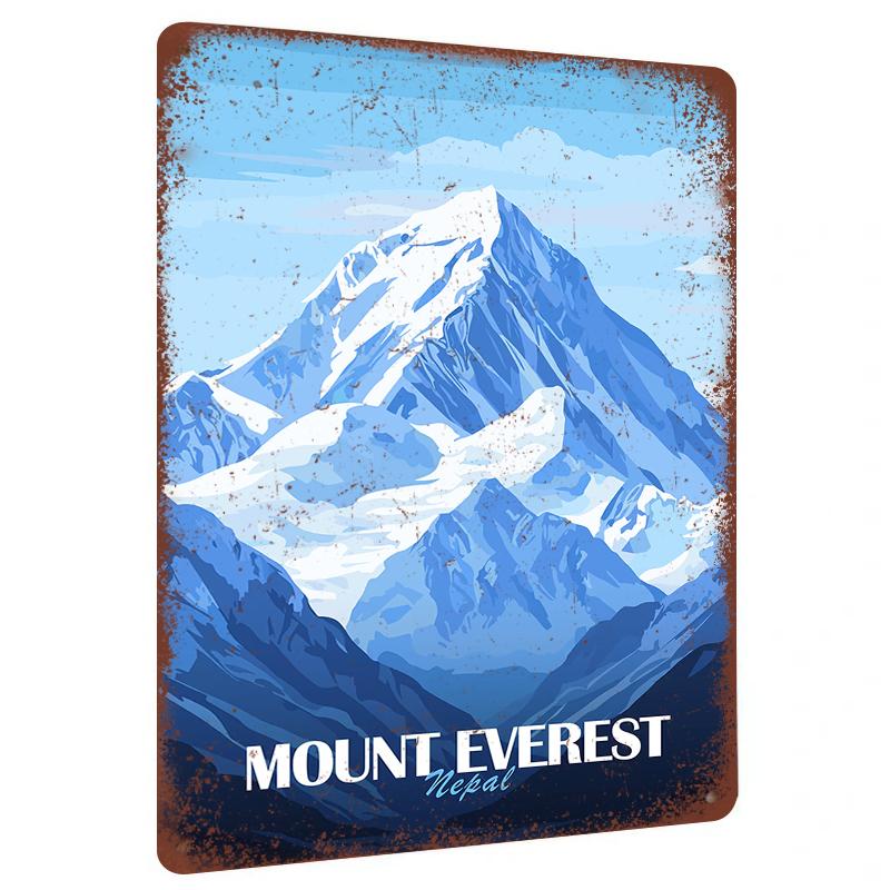 Mount Everest Nepal Landscape Metal Wall Art Mountain Scenery Decor for Home Office 20X30CM