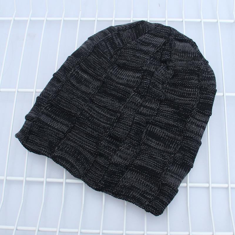 Wind autumn and winter velvet warm knitted cold hat outdoor cycling hip hop trendy sticker label fashion bag head wool hat