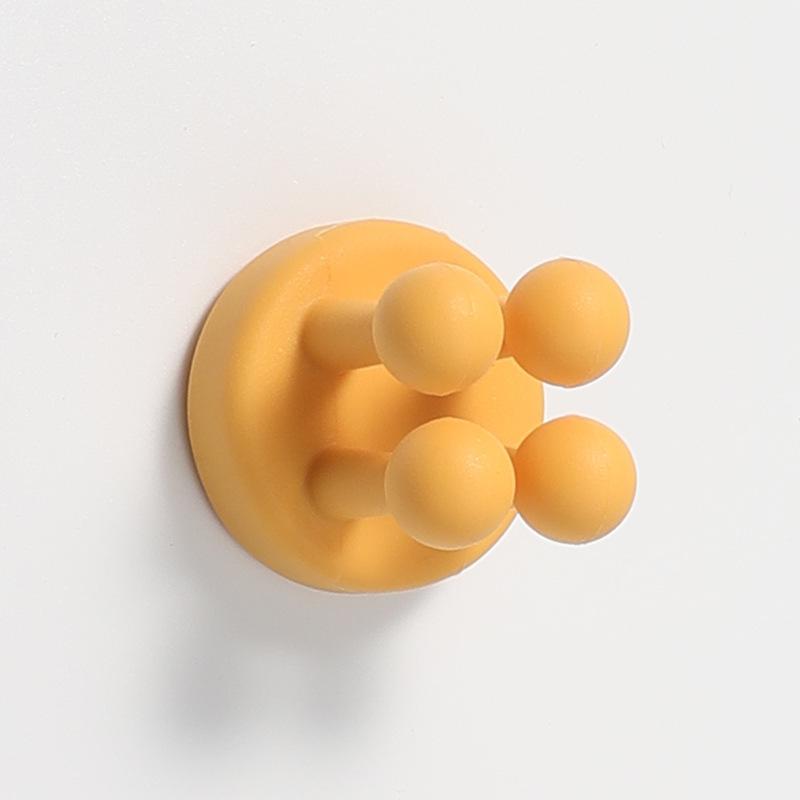 

1 шт. Самоклеючий Новий Простий Силіконовий Гачок Гачок для Стіни у Ванній Кімнаті Вішалка для Зберігання Пальто у Спальні Домашній Декор для Рушників Ключів 1PCS жовтий