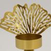 Golden Iron Tealight Candle Holder for Elegant Dining Room and Weddings Centerpieces Metal Leaf Shape Candlestick Stand