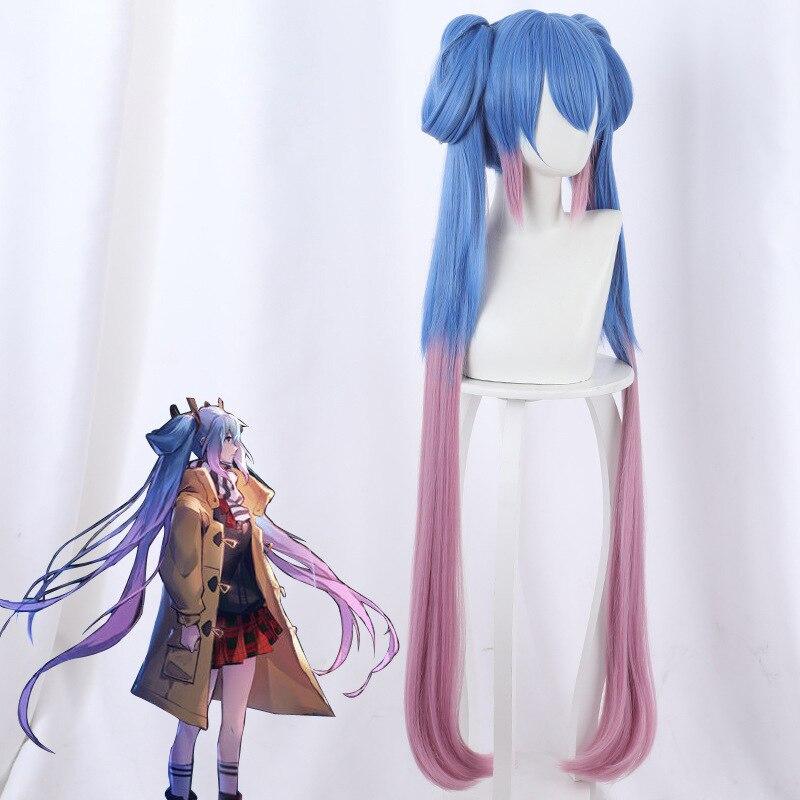 

110 см игра King of Glory косплей LOL Game Skin Sun Shangxiang парик для косплея двойной хвост длинные волосы Волокно синтетические волосы 110cm синий