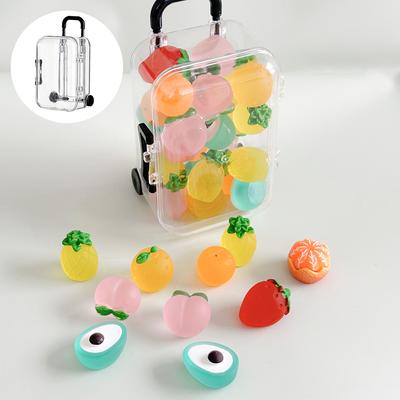 Luminous Ornament Mini Suitcase With Retractable Wheels Movable Transparent Jewelry Cute Storage Exhibition Display Box