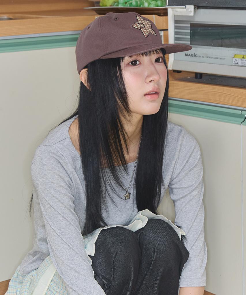 Kiibi Star Symbol Patch Cap Brown