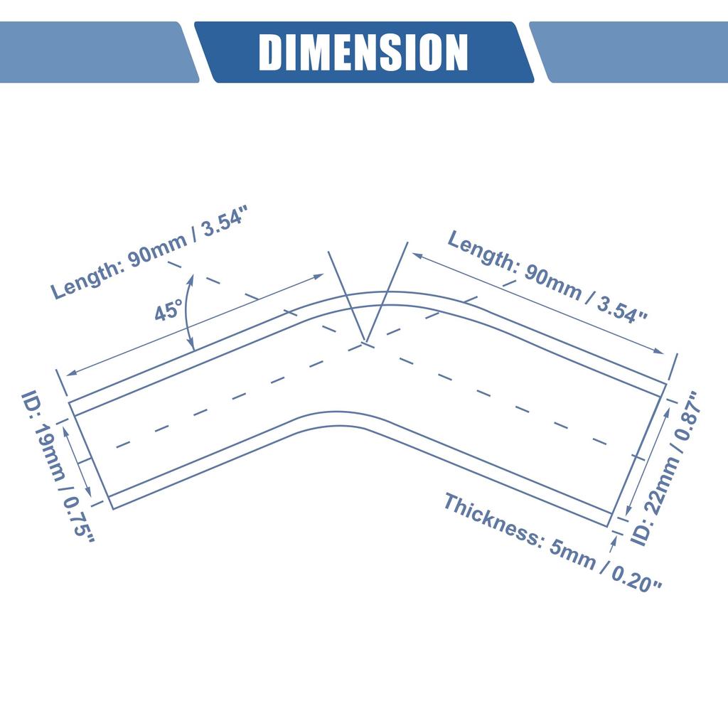 X AUTOHAUX Silicone Hose Silicone Hose Radiator Hose 1 Piece Inner Diameter 19-22mm Length