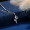 Kinitial Birth Flower Necklaces For Women Girls Stainless Steel 12 Month Flower Necklaces Birthday Jewelry Gift