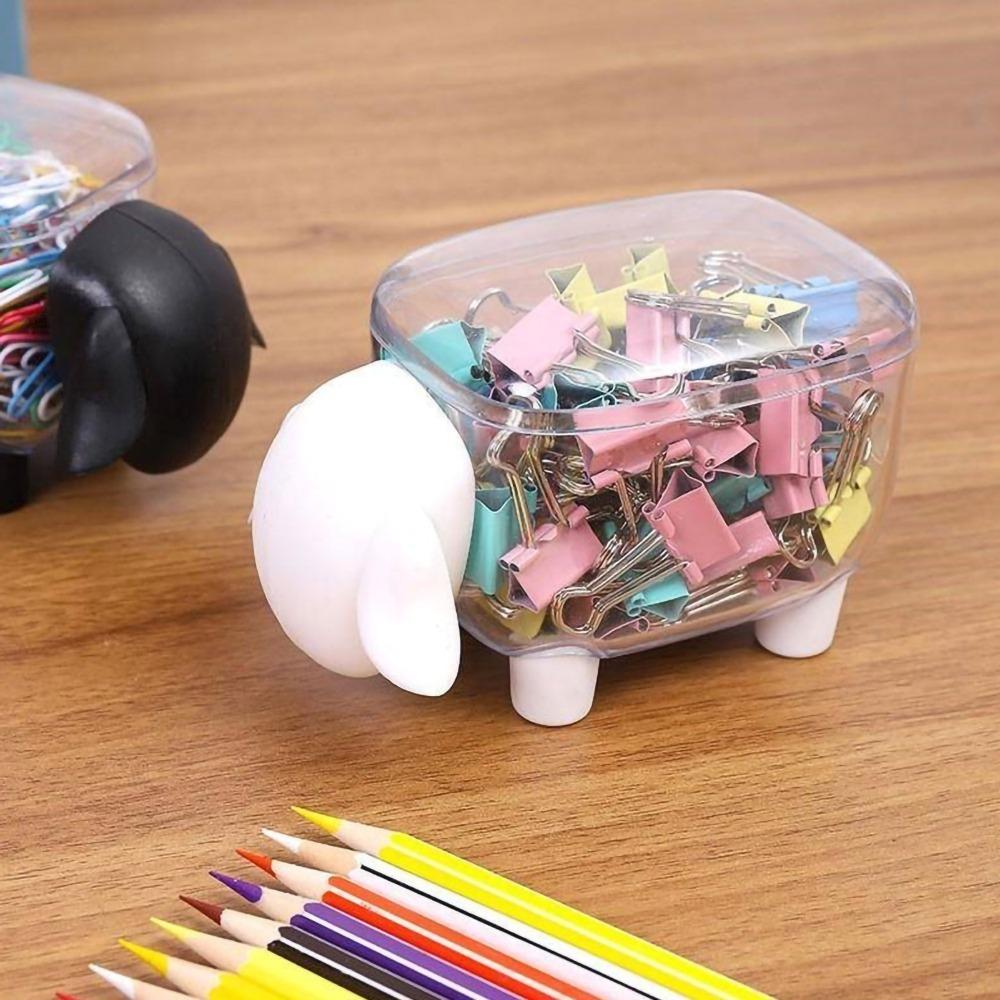 

Cartoon Cotton Swab Box White Makeup Cotton Box Stationery Organizer Desktop Storage білий