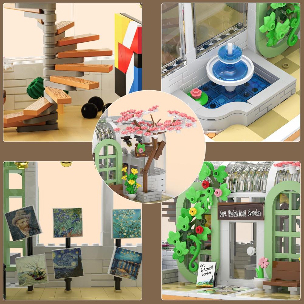 Blocos de Construção Jardim Botânico Não Tóxicos 1482 Peças Modelo Casa das Flores Cena de Rua Transparente Ornamento de Mesa Brinquedos Infantis Presentes de Feriado