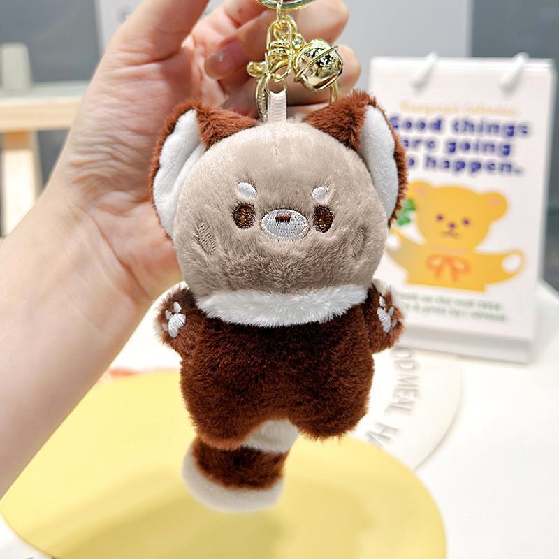 And Colorful Cute Jinnew Plush Panda Keychain Fun Cartoon Animal Keyring Accessory