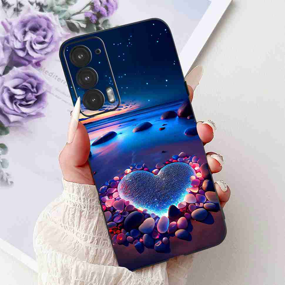 New Luxury Heart Case For Motorola Edge 20 Silicone Back Cover For Motorola Edge 20 Edge20 5G Shockproof Clear Bumper